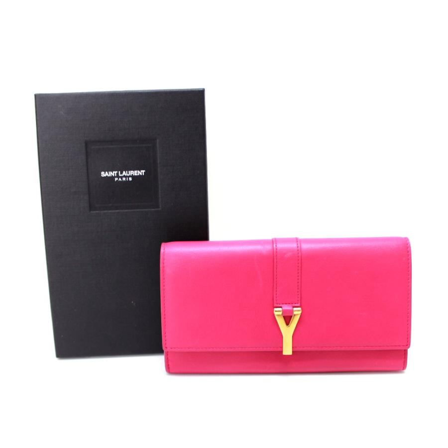 美品 サンローランパリ314995 Yライン フラップウォレット 長財布レザー SAINT LAURENT PARIS サンローランパリ 美品 314995 フラップ