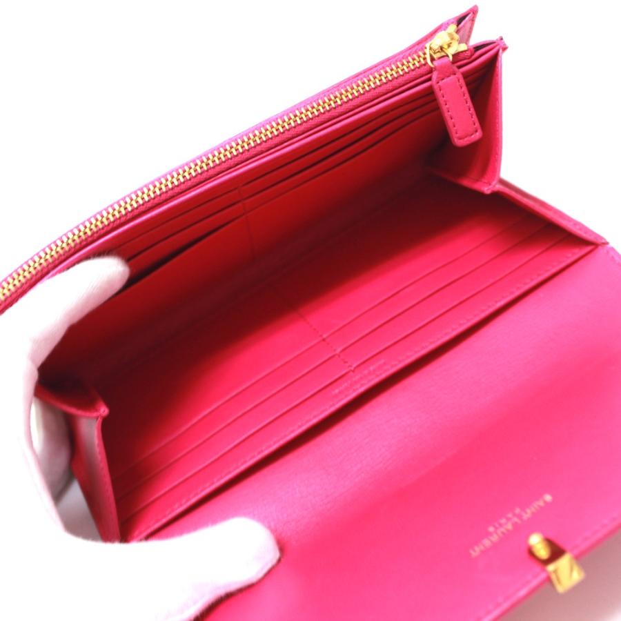美品 サンローランパリ314995 Yライン フラップウォレット 長財布レザー SAINT LAURENT PARIS サンローランパリ 美品 314995 フラップ