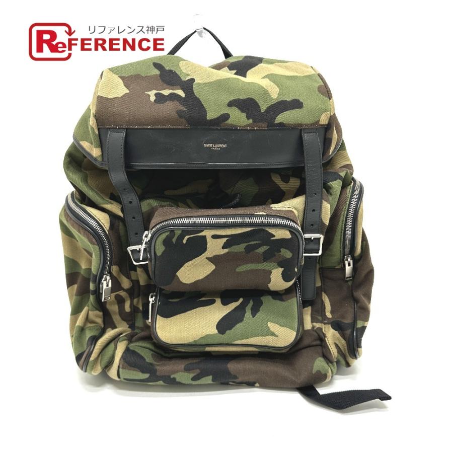 SAINT LAURENT PARIS サンローランパリ 437110 カモフラージュ 迷彩 バックパック カバン リュックサック グリーン メンズ【中古】 | 