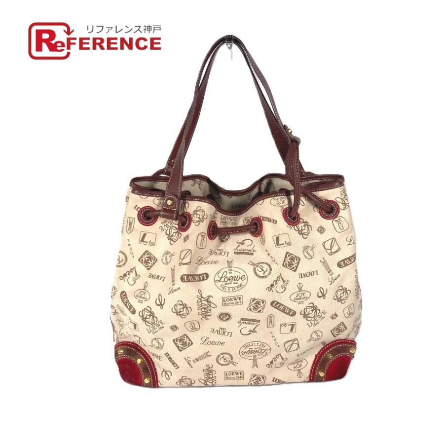 LOEWE ロエベ ロゴ アナグラム 巾着 カバン 肩掛け 160周年 ショルダーバッグ ベージュ レディース【中古】 | LOEWE