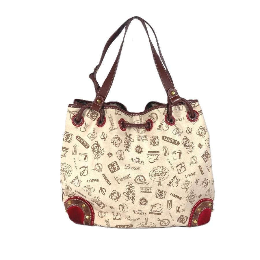 LOEWE ロエベ ロゴ アナグラム 巾着 カバン 肩掛け 160周年 ショルダーバッグ ベージュ レディース【中古】 | LOEWE | 01