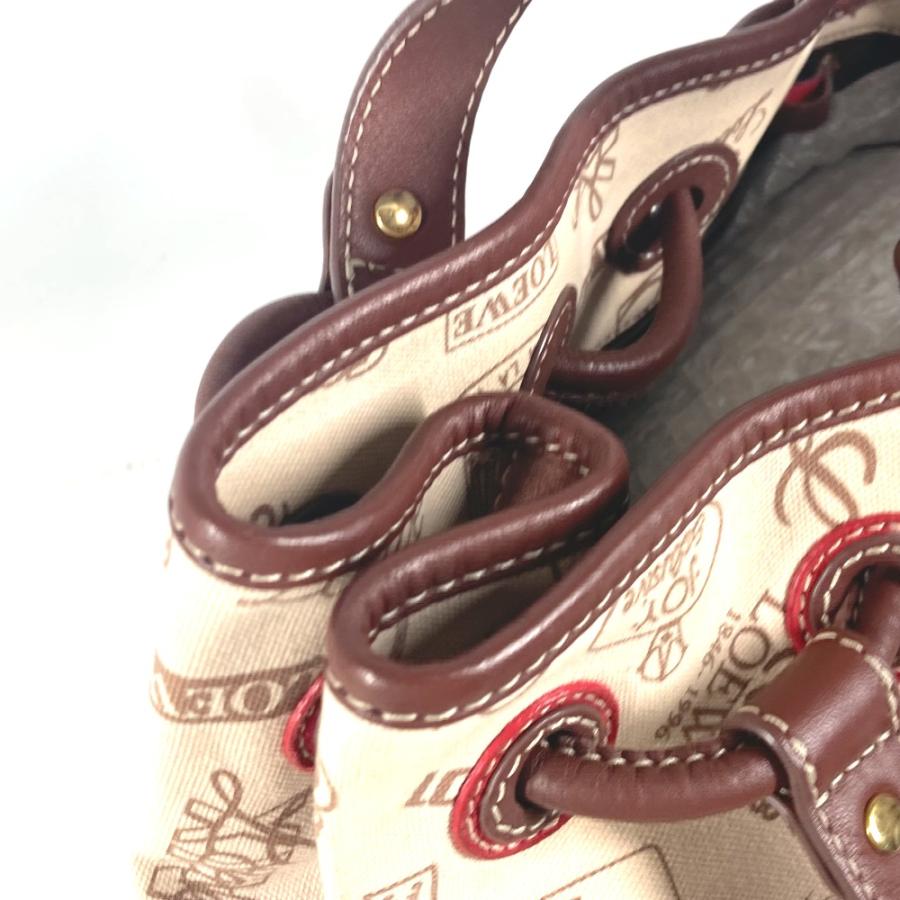 LOEWE ロエベ ロゴ アナグラム 巾着 カバン 肩掛け 160周年 ショルダーバッグ ベージュ レディース【中古】 | LOEWE | 08