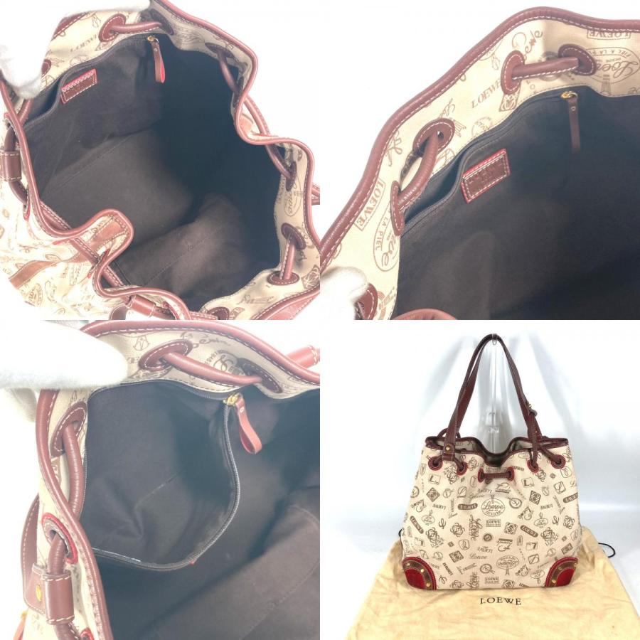 LOEWE ロエベ ロゴ アナグラム 巾着 カバン 肩掛け 160周年 ショルダーバッグ ベージュ レディース【中古】 | LOEWE | 09