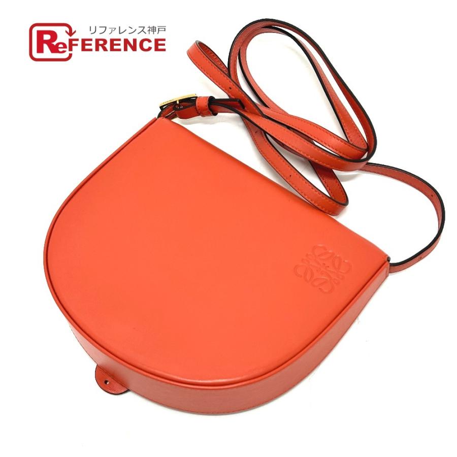 LOEWE ロエベ アナグラム ヒール カバン 斜め掛け 肩掛け ショルダーバッグ オレンジ レディース【中古】 | LOEWE