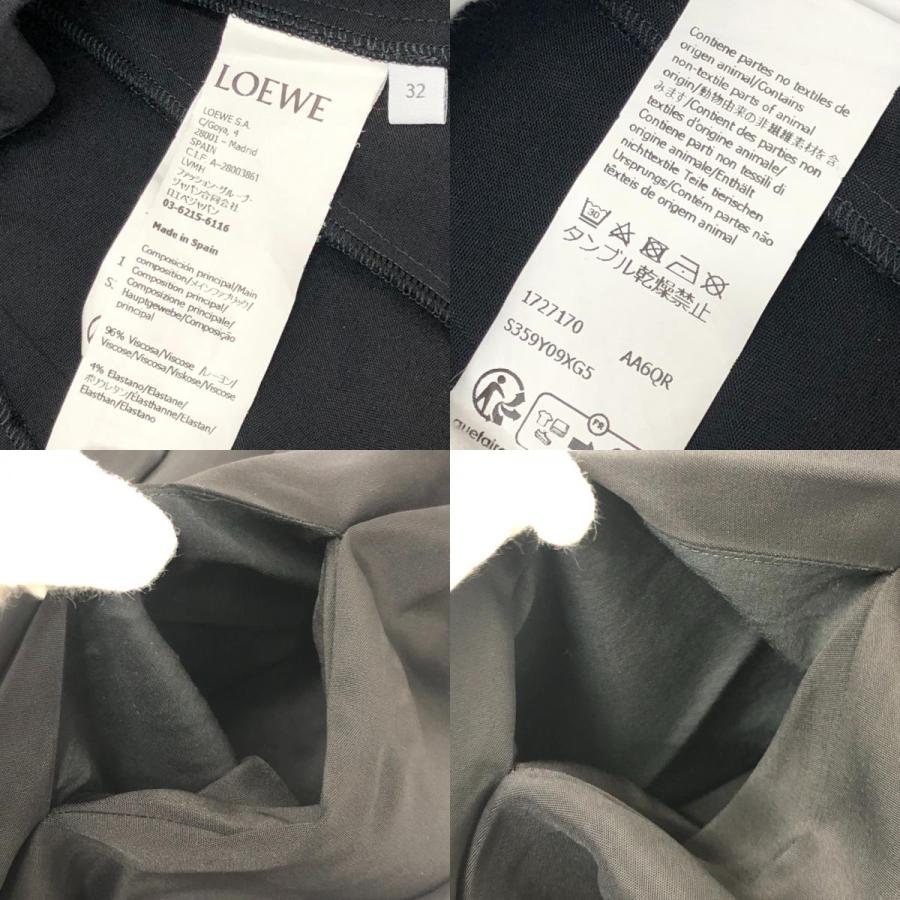 LOEWE ロエベ S359Y09XG5 トラペーズ ショートドレス アパレル ノースリーブ ひざ丈 ポケット付き ワンピース ブラック レディース【中古】 | LOEWE | 08