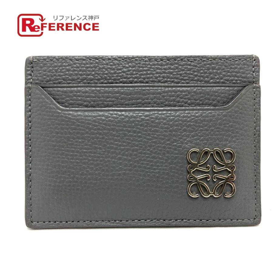 LOEWE ロエベ C821075X01 アナグラムプレーン  名刺入れ カードケース レザーケース カードケース グレー レディース【中古】 | LOEWE