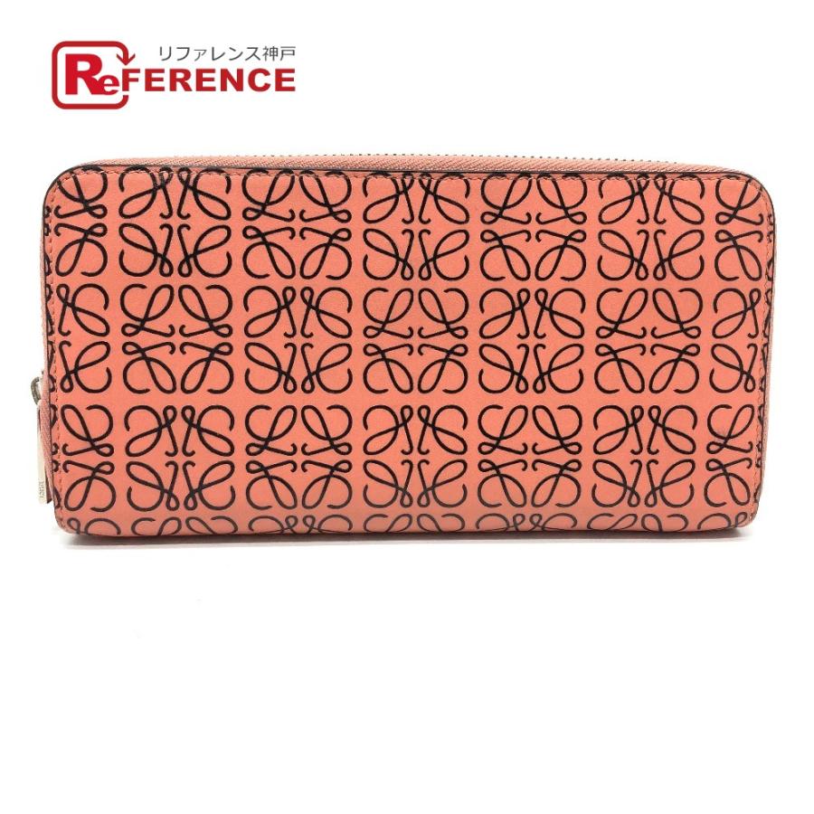 LOEWE ロエベ 107N55GF13 ジップアラウンド ウォレット ファッション小物 アナグラム 長財布 レザー ピンクチューリップ ピンク【中古】 | LOEWE