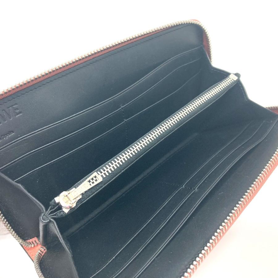 LOEWE ロエベ 107N55GF13 ジップアラウンド ウォレット ファッション小物 アナグラム 長財布 レザー ピンクチューリップ ピンク【中古】 | LOEWE | 07