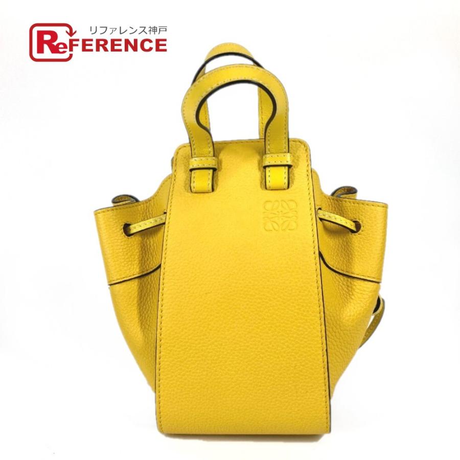 新品同様 LOEWE ロエベ ハンモック ミニ 2WAY ショルダーバッグ 斜め掛け カバン ドローストリング ハンドバッグ イエロー 【中古】 | LOEWE