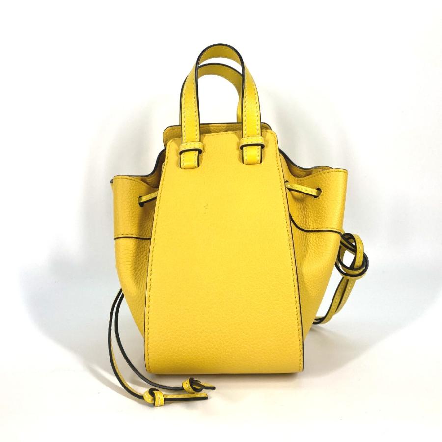 新品同様 LOEWE ロエベ ハンモック ミニ 2WAY ショルダーバッグ 斜め掛け カバン ドローストリング ハンドバッグ イエロー 【中古】 | LOEWE | 01