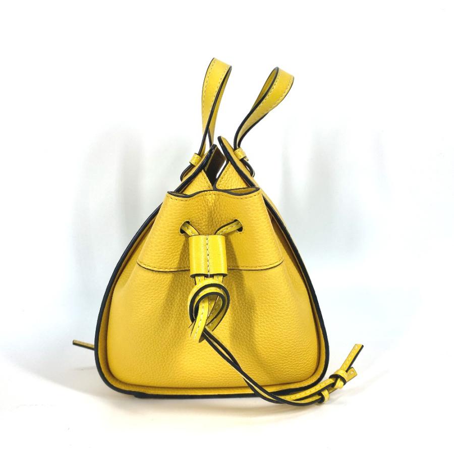 新品同様 LOEWE ロエベ ハンモック ミニ 2WAY ショルダーバッグ 斜め掛け カバン ドローストリング ハンドバッグ イエロー 【中古】 | LOEWE | 02