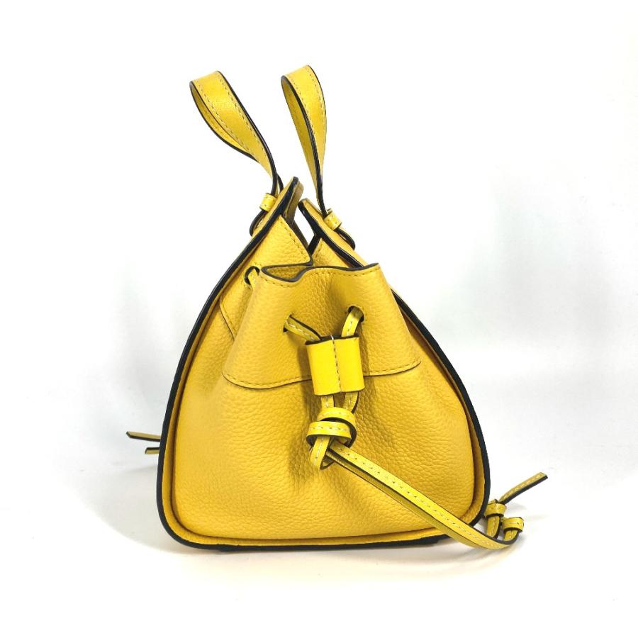 新品同様 LOEWE ロエベ ハンモック ミニ 2WAY ショルダーバッグ 斜め掛け カバン ドローストリング ハンドバッグ イエロー 【中古】 | LOEWE | 03