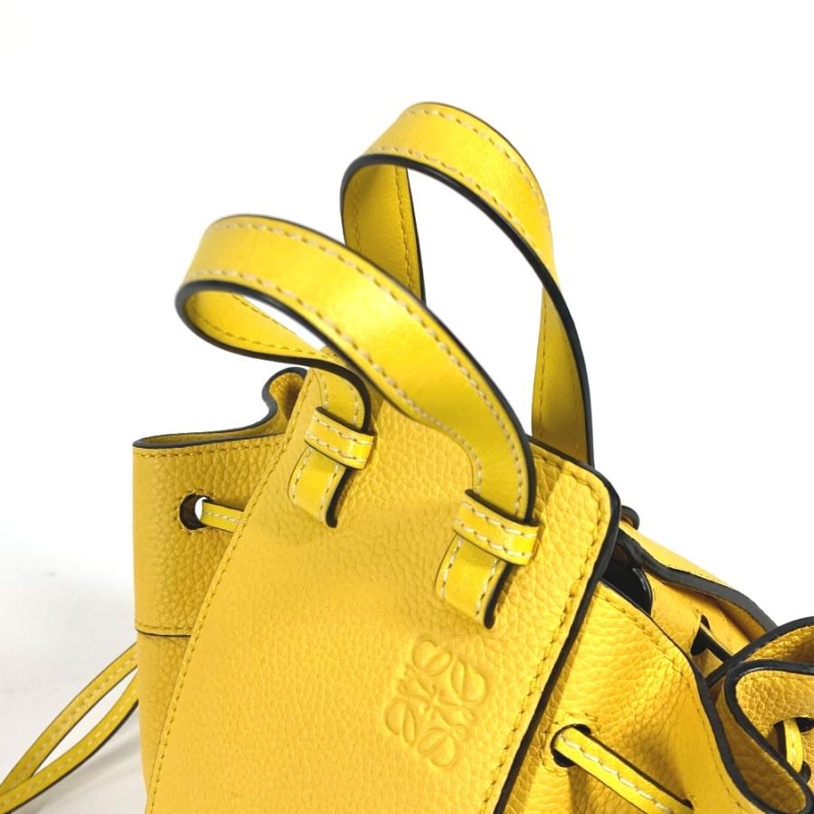 新品同様 LOEWE ロエベ ハンモック ミニ 2WAY ショルダーバッグ 斜め掛け カバン ドローストリング ハンドバッグ イエロー 【中古】 | LOEWE | 04