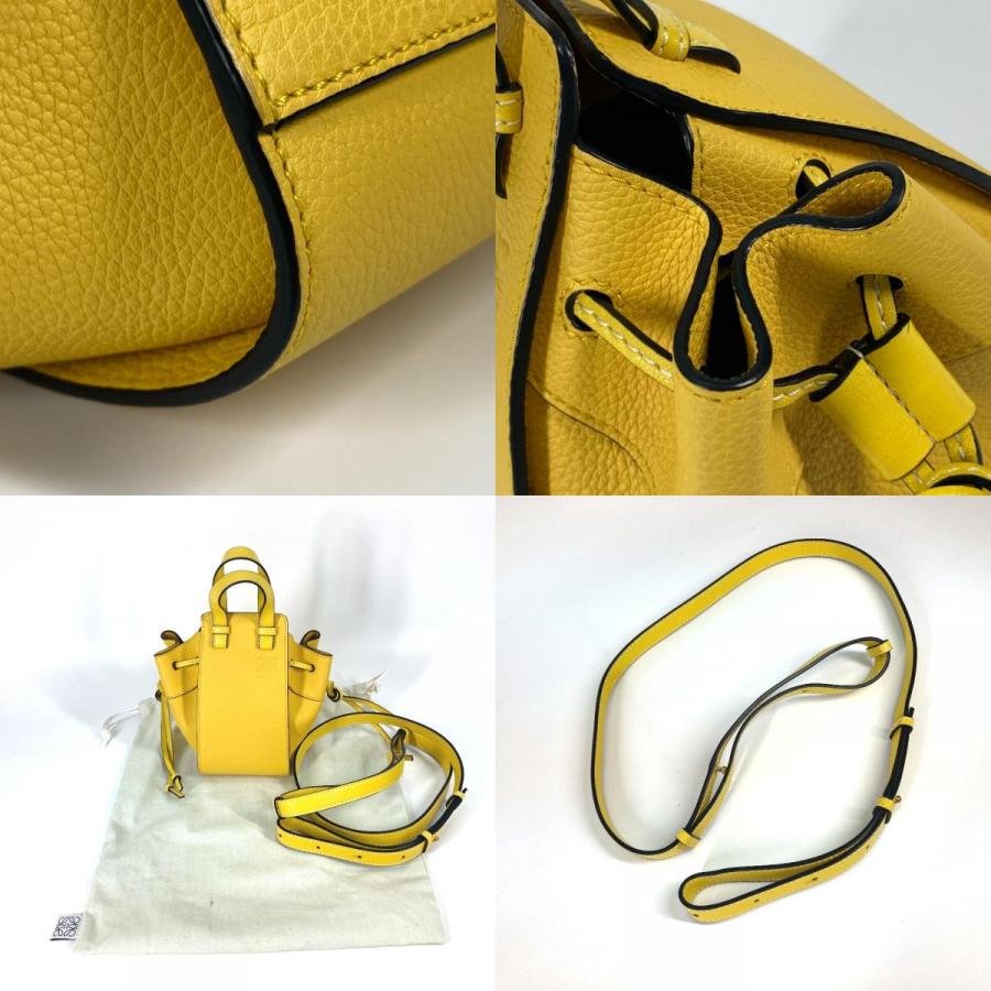 新品同様 LOEWE ロエベ ハンモック ミニ 2WAY ショルダーバッグ 斜め掛け カバン ドローストリング ハンドバッグ イエロー 【中古】 | LOEWE | 08