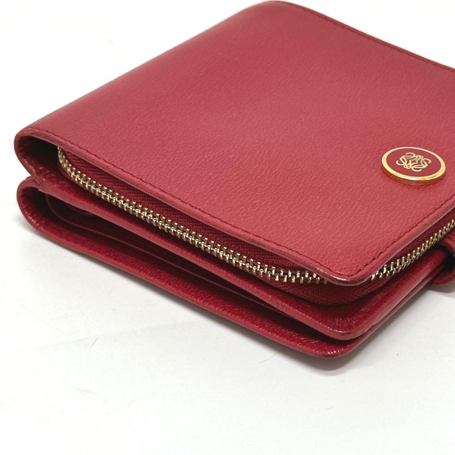 LOEWE ロエベ ロゴ 2つ折り財布 レッド レディース【中古】 | LOEWE | 03