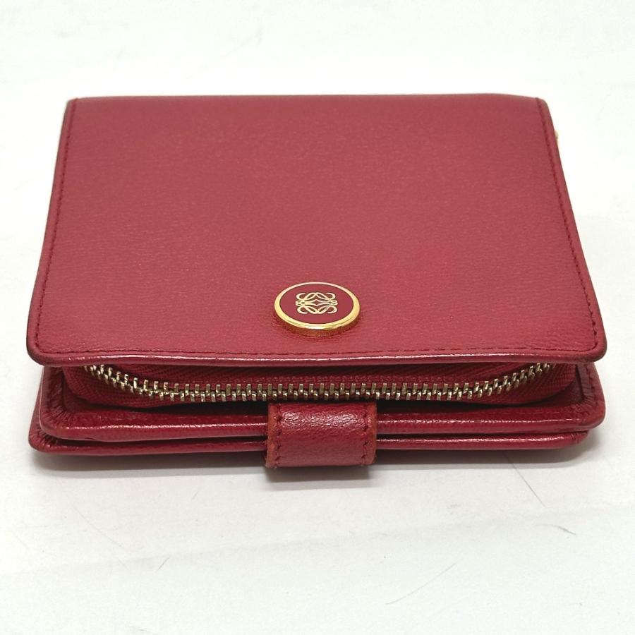 LOEWE ロエベ ロゴ 2つ折り財布 レッド レディース【中古】 | LOEWE | 04