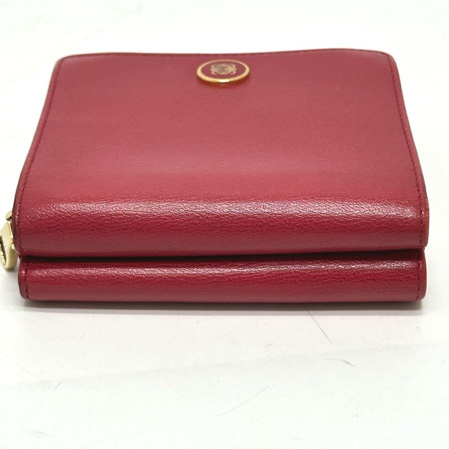 LOEWE ロエベ ロゴ 2つ折り財布 レッド レディース【中古】 | LOEWE | 05