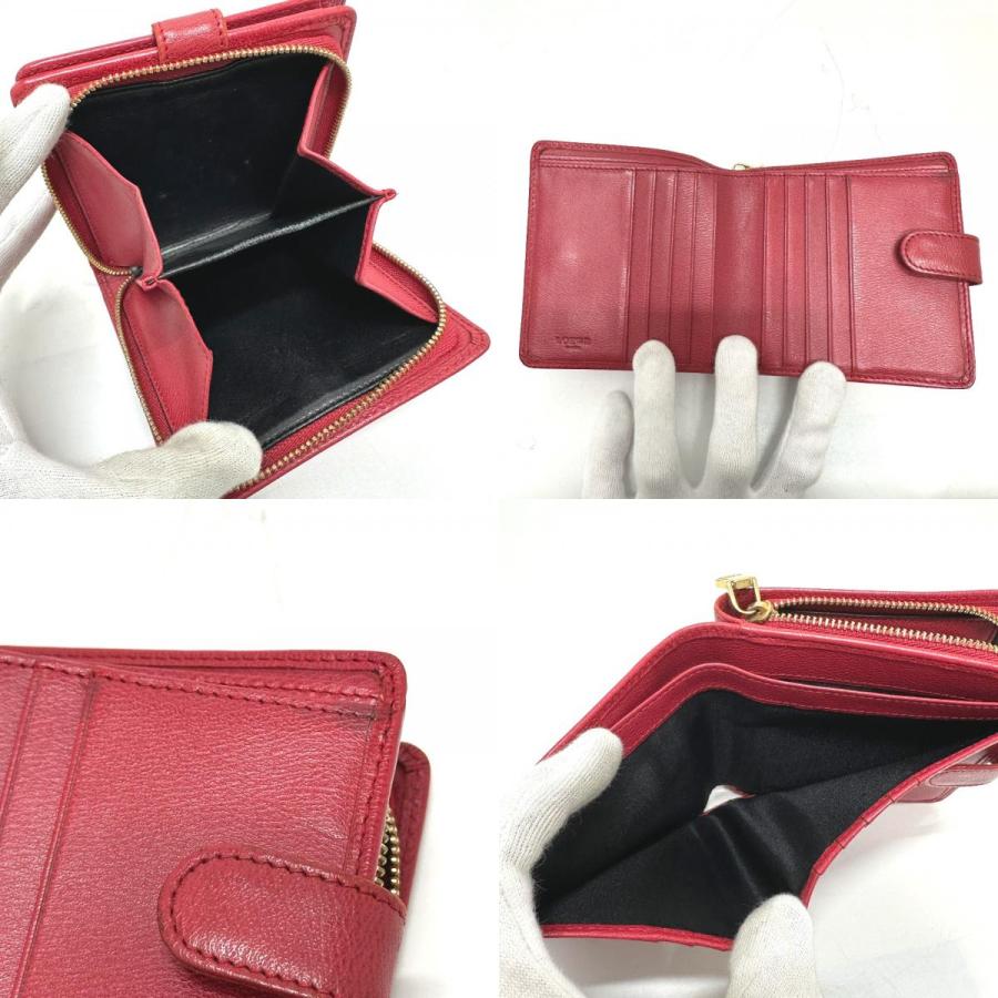 LOEWE ロエベ ロゴ 2つ折り財布 レッド レディース【中古】 | LOEWE | 08