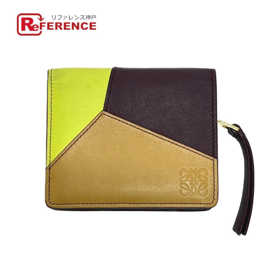 LOEWE ロエベ C510Z41X01 パズル コンパクト ジップウォレット ミニ財布 折りたたみ財布 2つ折り財布 マルチカラー レディース【中古】 | LOEWE