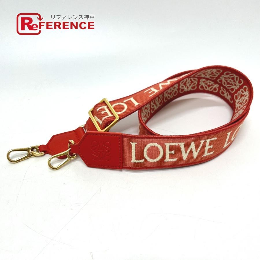 LOEWE ロエベ アナグラム ジャガードロゴ 調節可能 カバンショルダーストラップ ショルダーストラップ オレンジ レディース【中古】 | LOEWE