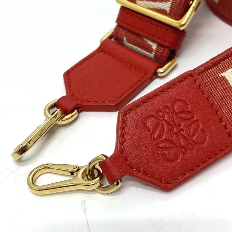 LOEWE ロエベ アナグラム ジャガードロゴ 調節可能 カバンショルダーストラップ ショルダーストラップ オレンジ レディース【中古】 | LOEWE | 01