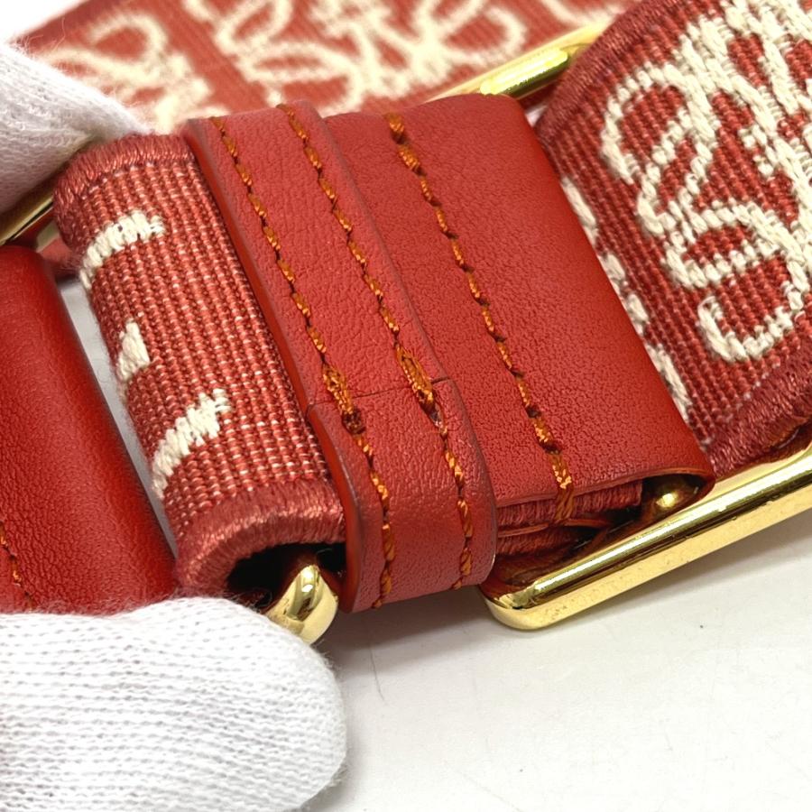 LOEWE ロエベ アナグラム ジャガードロゴ 調節可能 カバンショルダーストラップ ショルダーストラップ オレンジ レディース【中古】 | LOEWE | 08