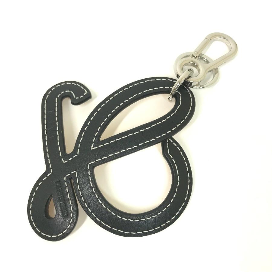 美品 LOEWE ロエベ ロゴ バッグチャーム キーホルダー ブラック