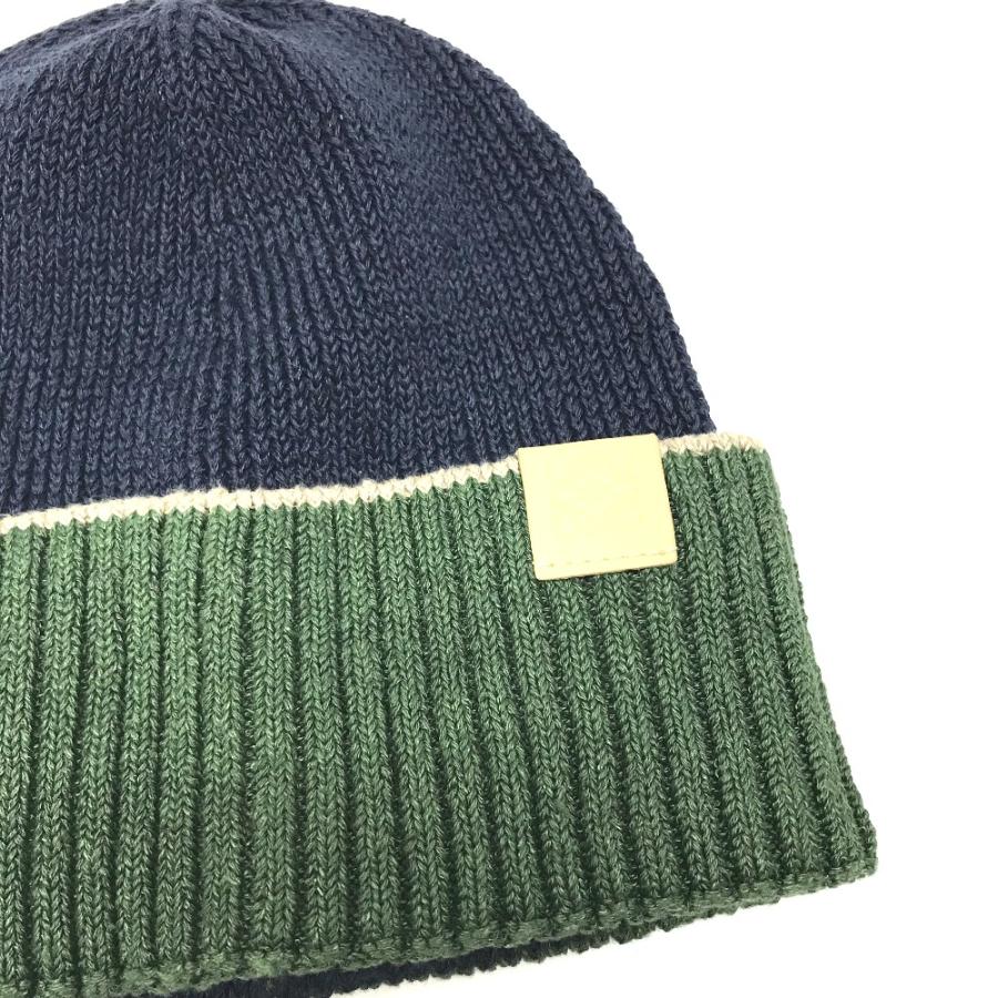 未使用 LOEWE ロエベ アナグラムロゴ ビーニー 帽子 ニット帽 ニットキャップ ニット帽 ネイビー レディース【中古】 | LOEWE | 01