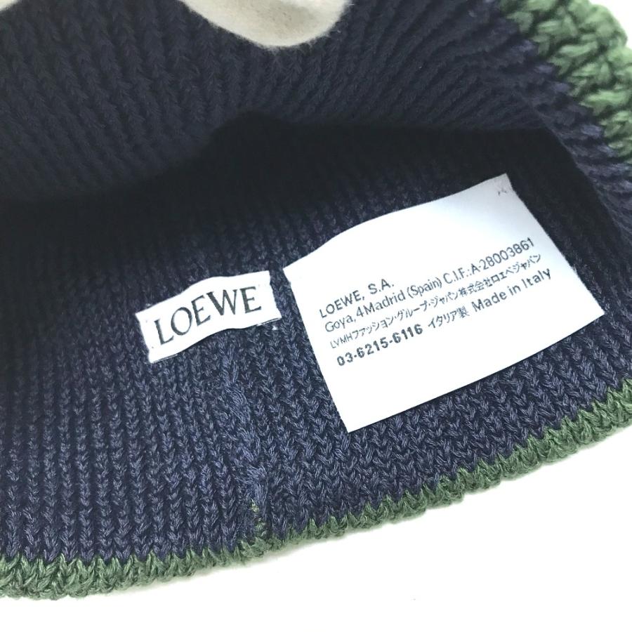 未使用 LOEWE ロエベ アナグラムロゴ ビーニー 帽子 ニット帽 ニットキャップ ニット帽 ネイビー レディース【中古】 | LOEWE | 04