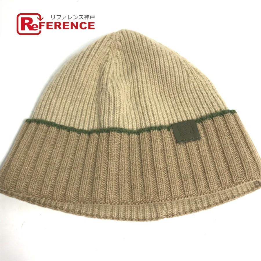 LOEWE ロエベ アナグラムロゴ ビーニー 帽子 ニット帽 ニットキャップ ニット帽 ベージュ レディース【中古】 | LOEWE