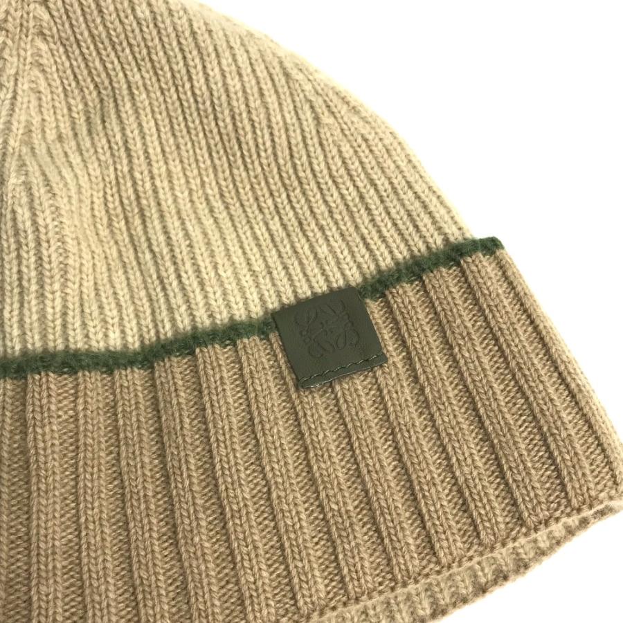 LOEWE ロエベ アナグラムロゴ ビーニー 帽子 ニット帽 ニットキャップ ニット帽 ベージュ レディース【中古】 | LOEWE | 01