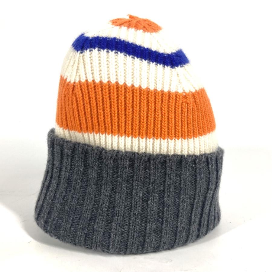 未使用 LOEWE ロエベ ロゴ ボーダー ビーニー 帽子 ニット帽 ニットキャップ アナグラム ニット帽 オレンジ レディース【中古】 | LOEWE | 02