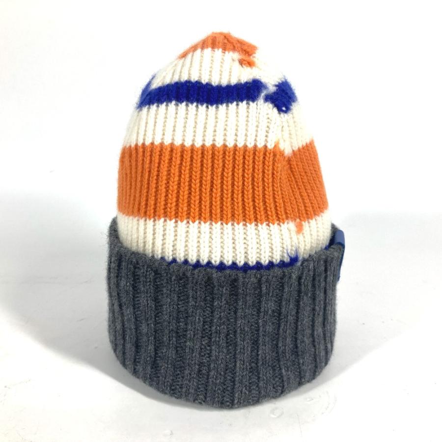 LOEWE（ロエベ） 未使用 ロゴ ボーダー ビーニー 帽子 ニット帽 ニット