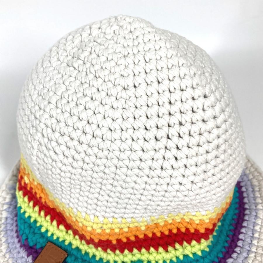 LOEWE ロエベ レインボー ロゴ ハット帽 帽子 バケットハット ボブハット ニット ハット マルチカラー レディース【中古】 | LOEWE | 02