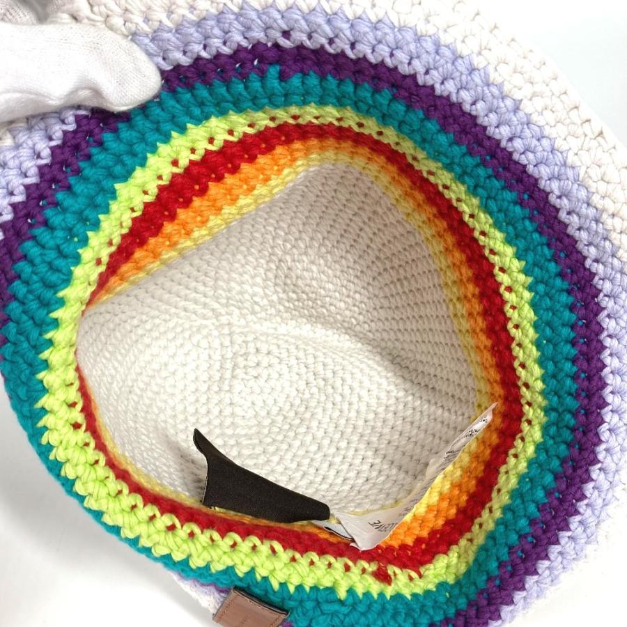 LOEWE ロエベ レインボー ロゴ ハット帽 帽子 バケットハット ボブハット ニット ハット マルチカラー レディース【中古】 | LOEWE | 05