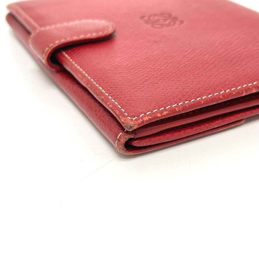 LOEWE ロエベ アナグラム 財布 ウォレット コンパクトウォレット 2つ折り財布 レッド レディース【中古】 | LOEWE | 03