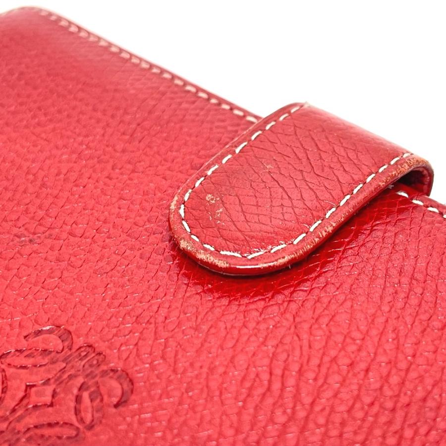 LOEWE ロエベ アナグラム 財布 ウォレット コンパクトウォレット 2つ折り財布 レッド レディース【中古】 | LOEWE | 07