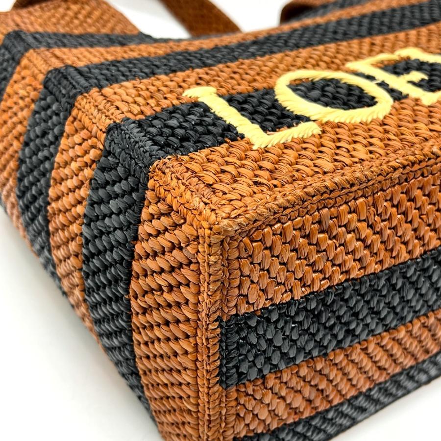 未使用 LOEWE ロエベ フォント ミディアム ストライプ 2WAY かごバッグ カバン バッグ トートバッグ ブラック レディース【中古】 | LOEWE | 05
