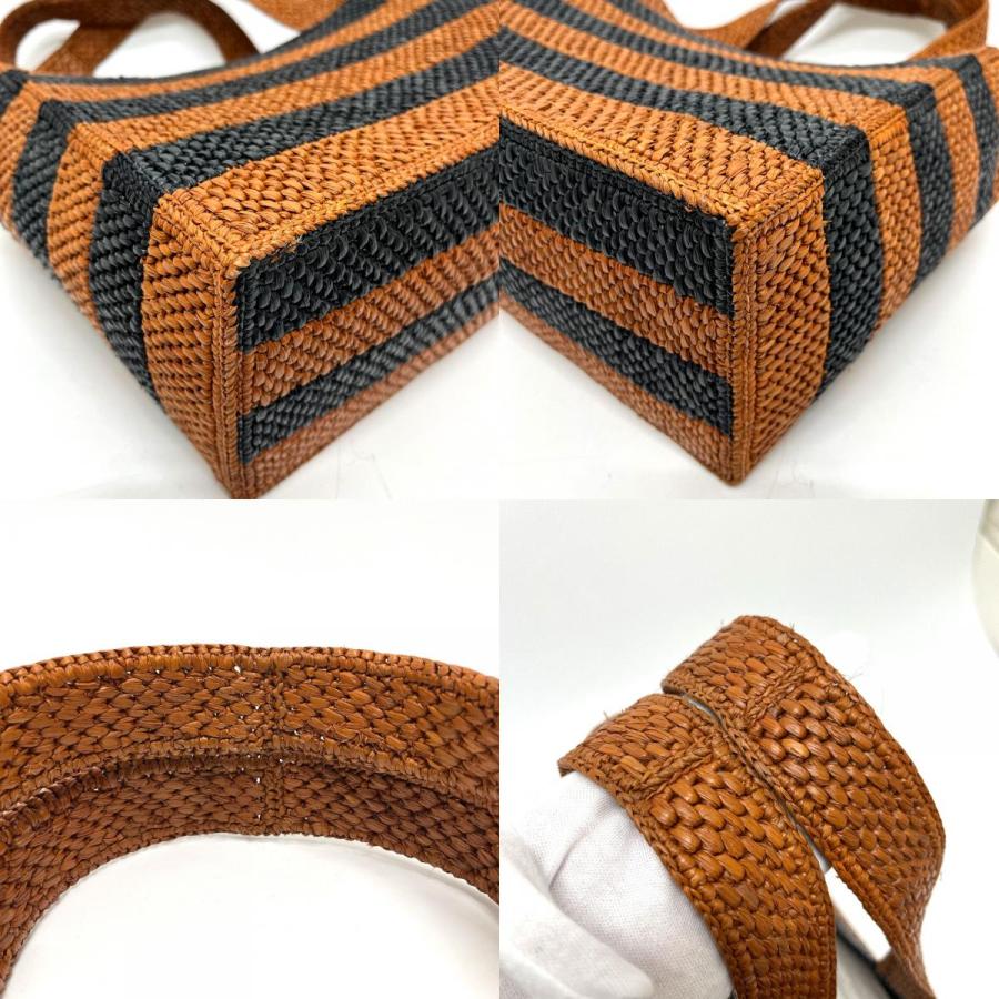 未使用 LOEWE ロエベ フォント ミディアム ストライプ 2WAY かごバッグ カバン バッグ トートバッグ ブラック レディース【中古】 | LOEWE | 07