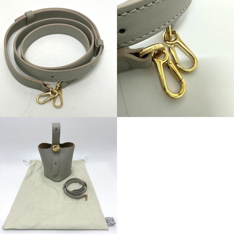 LOEWE ロエベ ぺブル バケットバック ミニ  ショルダーバッグ グレー レディース【中古】 | LOEWE | 09