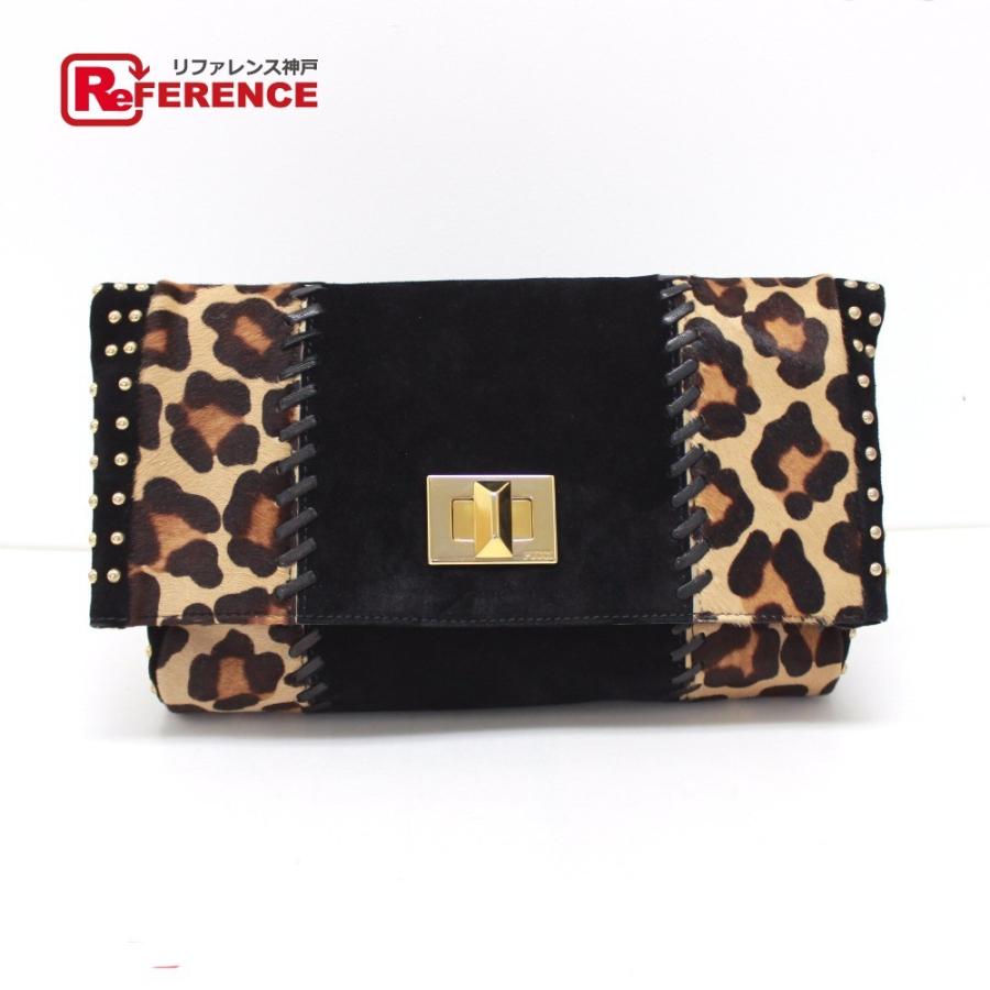 EMILIO PUCCI（エミリオプッチ） スタッズ レオパード クラッチバッグ ハラコ/スエード レディース : リファレンス コレクション -  通販 - Yahoo!ショッピング