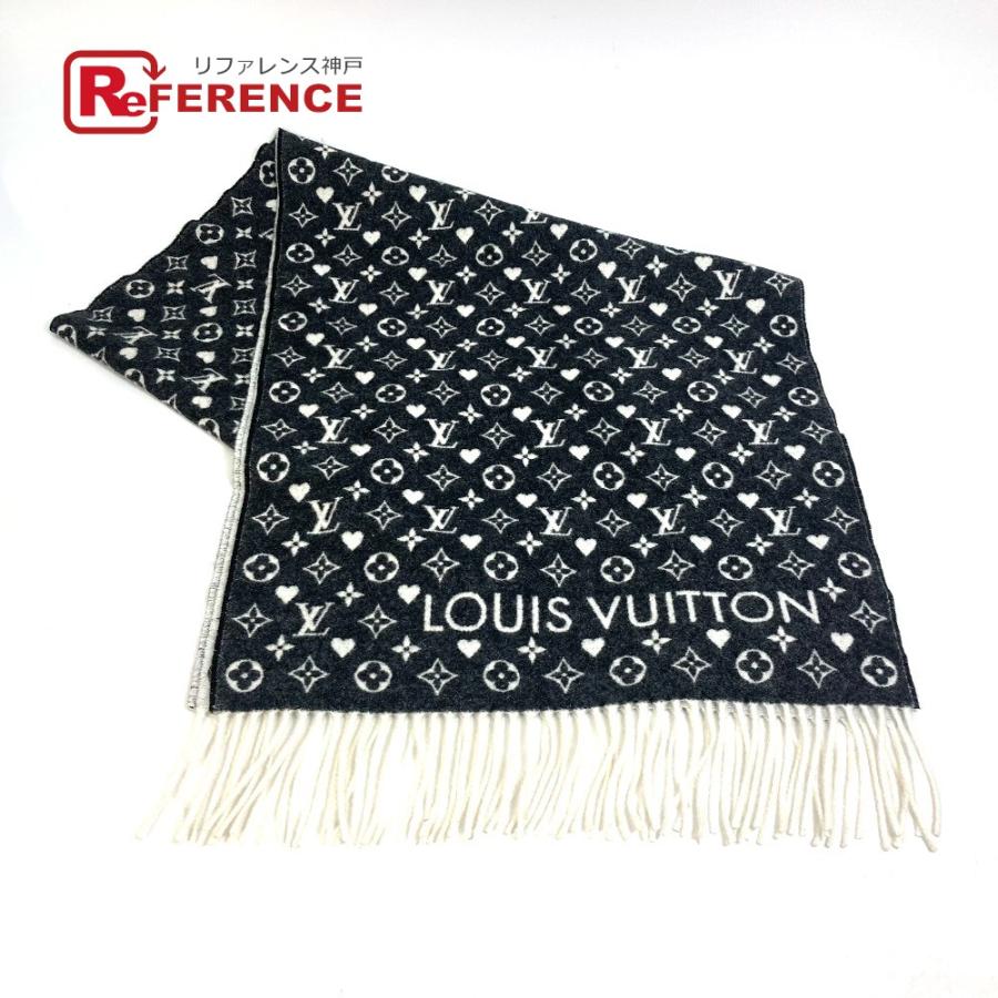 LOUIS VUITTON ルイヴィトン MP2907 モノグラム ハート エシャルプ・ゲーム・オン フリンジ マフラー カシミヤ グレー メンズ【中古】美品 | LOUIS VUITTON