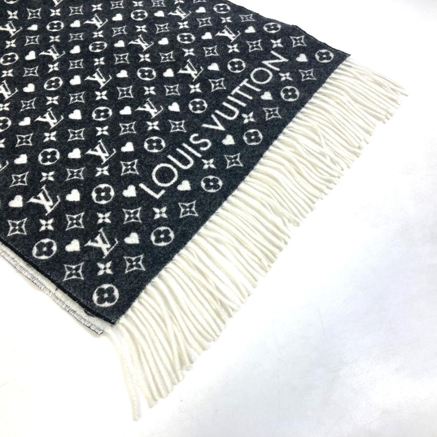 LOUIS VUITTON ルイヴィトン MP2907 モノグラム ハート エシャルプ・ゲーム・オン フリンジ マフラー カシミヤ グレー メンズ【中古】美品 | LOUIS VUITTON | 01