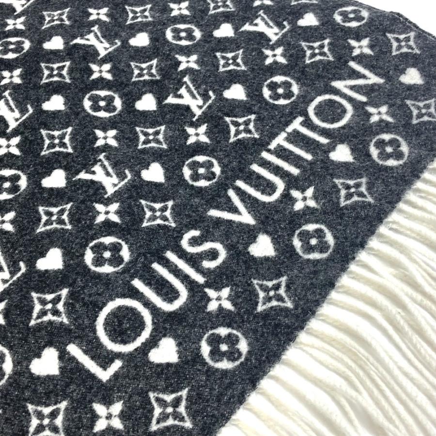 LOUIS VUITTON ルイヴィトン MP2907 モノグラム ハート エシャルプ・ゲーム・オン フリンジ マフラー カシミヤ グレー メンズ【中古】美品 | LOUIS VUITTON | 02