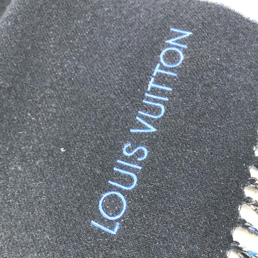 美品 LOUIS VUITTON ルイヴィトン M71348 マフラー ・モノグラムグラディエントタータン フリンジ マフラー ブルー メンズ【中古】 | LOUIS VUITTON | 03