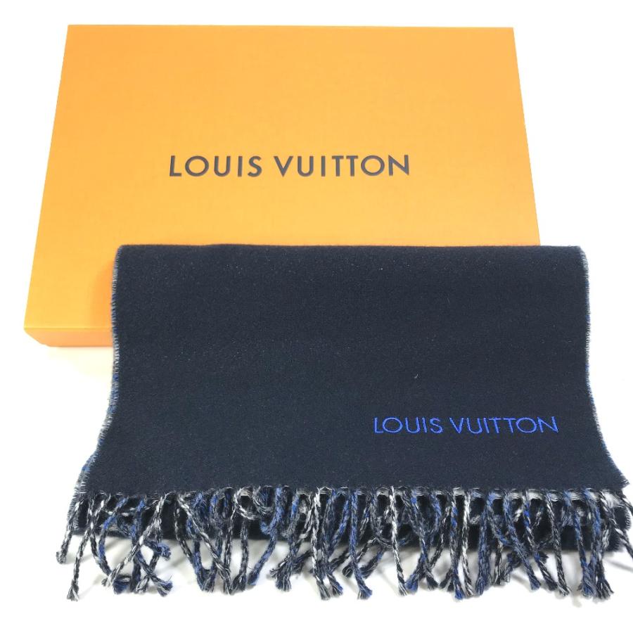 美品 LOUIS VUITTON ルイヴィトン M71348 マフラー ・モノグラムグラディエントタータン フリンジ マフラー ブルー メンズ【中古】 | LOUIS VUITTON | 09