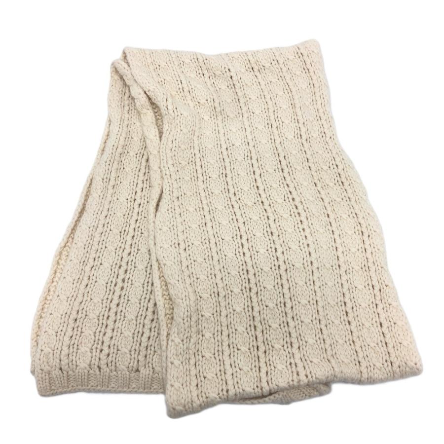 CHANEL シャネル チェーン ココマーク ニット ケーブルニット 防寒具 ファッション小物 マフラー ホワイト レディース【中古】 | CHANEL | 01