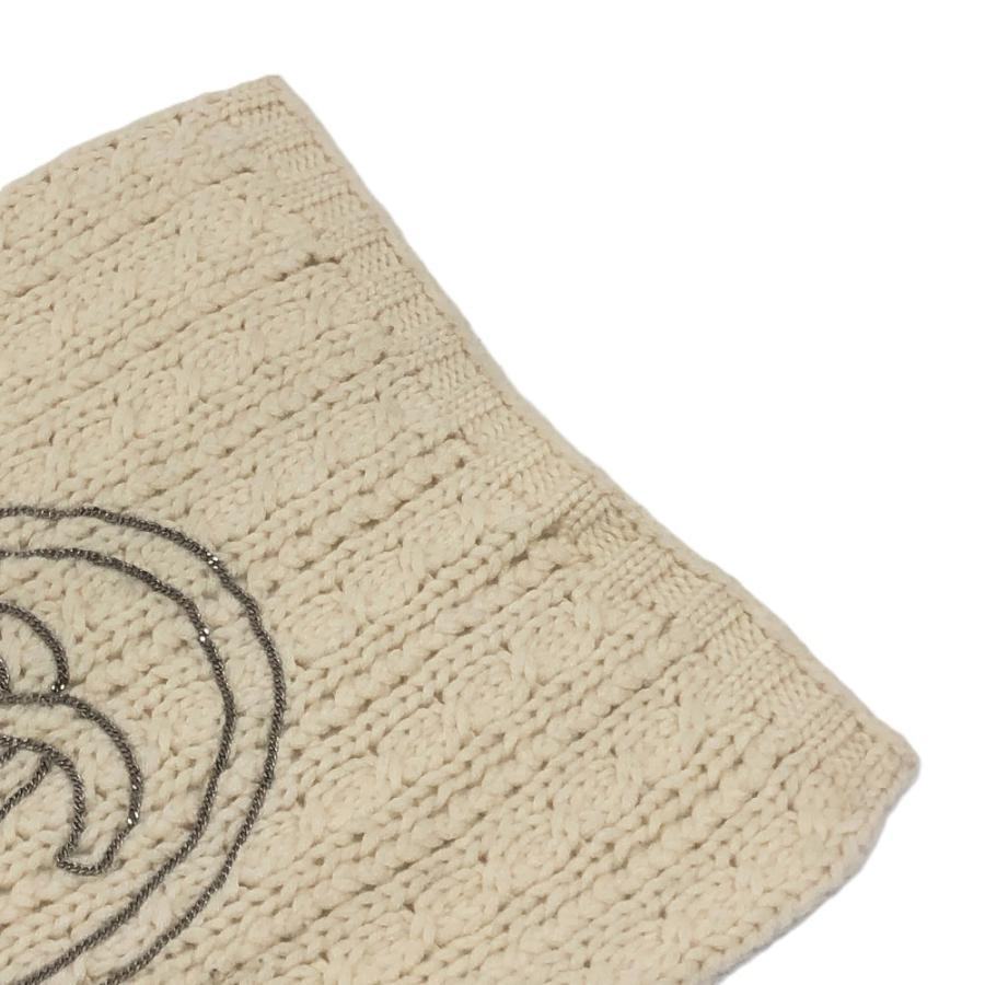 CHANEL シャネル チェーン ココマーク ニット ケーブルニット 防寒具 ファッション小物 マフラー ホワイト レディース【中古】 | CHANEL | 04