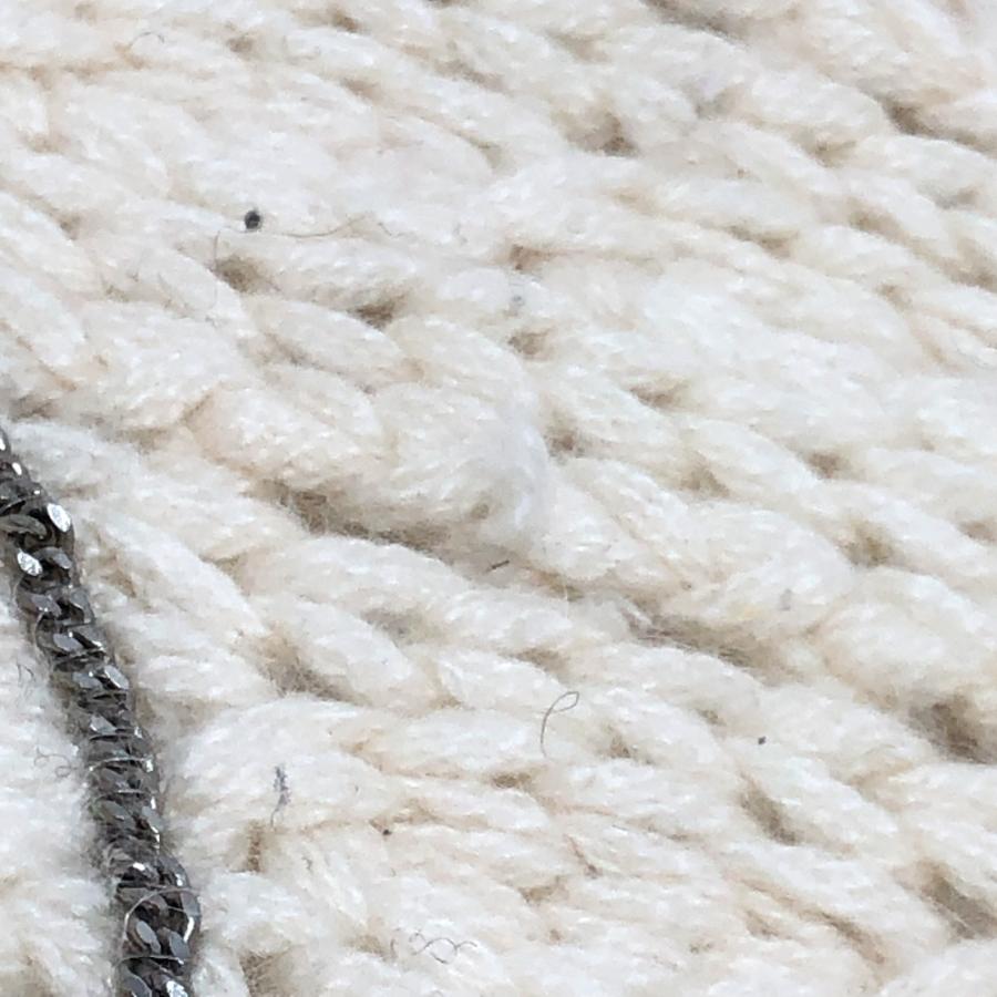 CHANEL シャネル チェーン ココマーク ニット ケーブルニット 防寒具 ファッション小物 マフラー ホワイト レディース【中古】 | CHANEL | 07