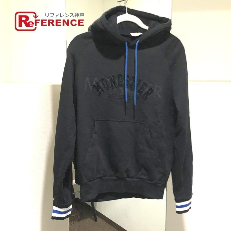 Moncler Magria スウェット Sweater ファッション メンズ マグリア フロントエンブロイダリー モンクレール スウェット タグ有 メンズ 中古 ブラック コレクション 1000 リファレンス